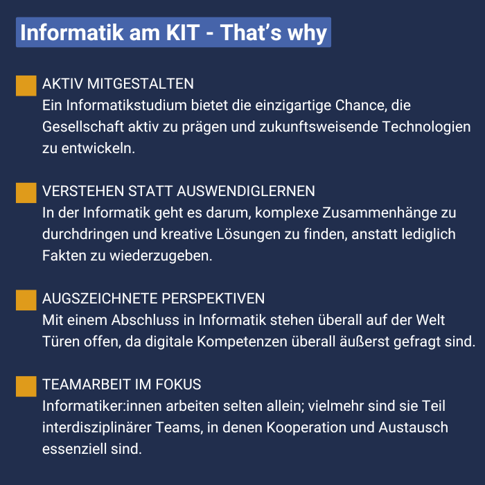 Argumente für ein Informatik-Studium am KIT